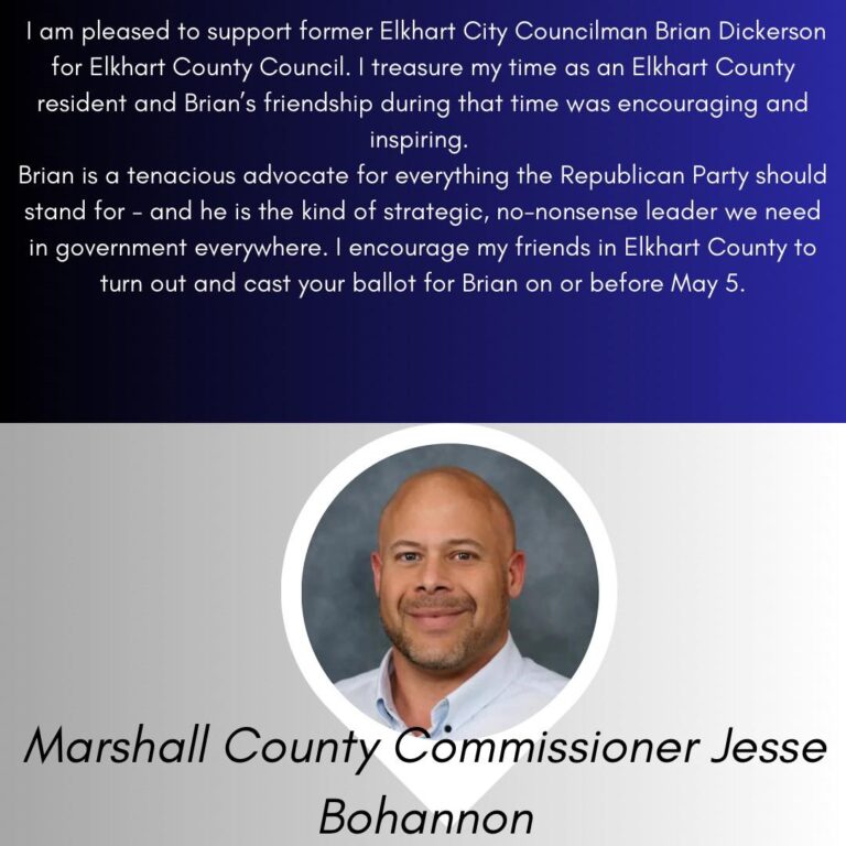 Jesse Bohannon endorses Brian Dickerson for County Council